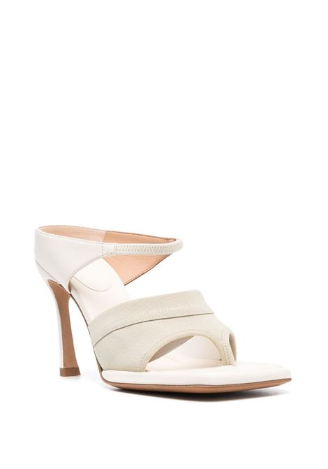 White 100mm thong-strap leather mules - women MAXMARA SPORTMAX | 2325210338600001